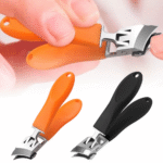 Precision Slanted Nail Clippers with Wide Jaw Opening - Anti-Splash Design for Effortless Grooming (FIZBI)