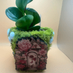 3. Handcrafted 4In Terracotta Pot. Fairy Pot for Home Garden. “Kitty Galore”