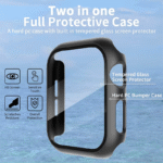 Apple Watch Glass Screen Protector Case – Full Cover Protective Shell for Series 9/8/7/6/SE/5, Compatible with 45mm 44mm 42mm 41mm 40mm 38mm - Image 3