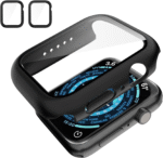 [2-Pack] Apple Watch Series 10 Case 46mm with Built-In Screen Protector – Shockproof Ultra-Thin Hard PC Full-Cover Protective Case (Black/Black) - Image 2