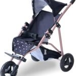 Olivia'S Little World Pin up Foldable Baby Doll Stroller- Jogging Style Doll Stroller with Canopy and Storage, Fits 15''-18'' Dolls, Pretend Play Toy for Girls Ages 3-6