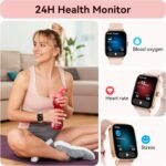 Women’s Smart Watch 1.85" with Bluetooth Calling, Fitness Tracker with Heart Rate, SpO2 & Sleep Monitor, 110+ Sports Modes, IP68 Waterproof – 2 Bands Included - Image 7