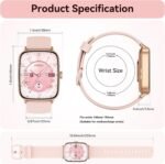 Women’s Smart Watch 1.85" with Bluetooth Calling, Fitness Tracker with Heart Rate, SpO2 & Sleep Monitor, 110+ Sports Modes, IP68 Waterproof – 2 Bands Included - Image 10