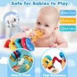 URMYWO Spiral Car Seat Toys for Babies 0-6 Months, Hanging Toy Fits Stroller, Developmental Sensory Baby Toy with Bell Crinkle Mirror, Baby Travel Gear Shower Gift for Boys Girls - Image 4