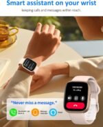 Smart Watch for Men & Women, Bluetooth Call with Alexa Built-In, 1.83" HD Touchscreen Fitness Tracker, Sleep Monitor, 100+ Sports Modes, IP68 Waterproof Smartwatch – Starlight - Image 3