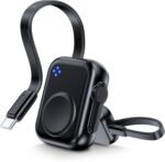 2024 Upgraded Apple Watch Charger, 1400mAh Magnetic Portable USB-C Power Bank Keychain, Fast Wireless Charging Travel Charger for Apple Watch Series 10/9/8/Ultra/7/6/5/4/3/2