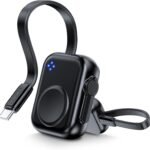 2024 Upgraded Apple Watch Charger, 1400mAh Magnetic Portable USB-C Power Bank Keychain, Fast Wireless Charging Travel Charger for Apple Watch Series 10/9/8/Ultra/7/6/5/4/3/2