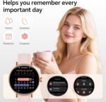 Women’s 1.27" Round Smart Watch with Bluetooth Calling, Fitness Tracker with Heart Rate/Sleep/SpO2, 110+ Sports Modes, IP68 Waterproof – Pink (2 Bands) - Image 9