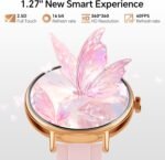 Women’s 1.27" Round Smart Watch with Bluetooth Calling, Fitness Tracker with Heart Rate/Sleep/SpO2, 110+ Sports Modes, IP68 Waterproof – Pink (2 Bands) - Image 3