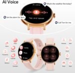 Women’s 1.27" Round Smart Watch with Bluetooth Calling, Fitness Tracker with Heart Rate/Sleep/SpO2, 110+ Sports Modes, IP68 Waterproof – Pink (2 Bands) - Image 10