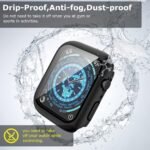 [2-Pack] Apple Watch Series 10 Case 46mm with Built-In Screen Protector – Shockproof Ultra-Thin Hard PC Full-Cover Protective Case (Black/Black) - Image 4