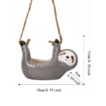 Cute Sloth Design Hanging Flower Pot, Creative Hanging Plant Pot for Home Garden Decoration, Porch Patio Lawn Backyard Home Garden Accessories, Garden Supplies - Image 4