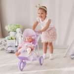 Olivia'S Little World Baby Doll Jogging-Style Stroller with Canopy, Seatbelt and Storage Space, Purple and White - Image 6