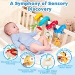 URMYWO Spiral Car Seat Toys for Babies 0-6 Months, Hanging Toy Fits Stroller, Developmental Sensory Baby Toy with Bell Crinkle Mirror, Baby Travel Gear Shower Gift for Boys Girls - Image 5