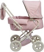 Olivia'S Little World Buggy-Style Baby Doll Stroller with Retractable Canopy, Storage Underneath, Detachable Bassinet, Travel Nursery Bag, Comfortable to Push, Pink and Gray - Image 9