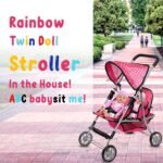Fash N Kolor Twin Baby Doll Stroller - Pretend Play Baby Stroller for Dolls - Toy Stroller with Storage Basket for Baby Doll Accessories Set - Polka-Dot Pink Design Stroller Toy - Folds Easily - Image 5