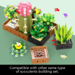 Flower Botanical Bonsai Building Set, 1 Box Succulent Building Toys, Lego Plant, Lego Flower, Home Decor, Birthday Gift for Adults and Kids, Birthday Gift Idea - Image 4