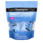 Neutrogena Makeup Remover Wipes – Alcohol-Free Daily Face Cleansing Towelettes for Sensitive Skin, Removes Waterproof Makeup, Dirt & Oil – 20 Count