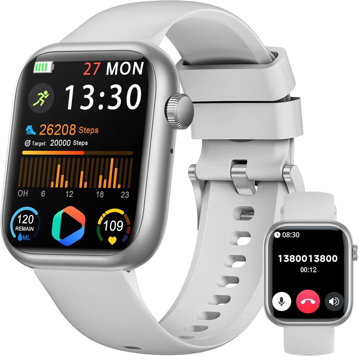 71gM5Fs9bbL._AC_SL1500_ Smart Watch for Men & Women with Bluetooth Calling, 1.83” HD Touch Screen Fitness Tracker, Heart Rate & Blood Pressure Monitor, Sleep Tracking, Pedometer, 120+ Sports Modes, IP68 Waterproof Smartwatch for Android & iOS - Image 1