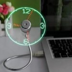 ONXE LED USB Clock Fan with Real-Time Display | Portable Mini Desk Fan with Time Projection | Unique Gadget Gift for Men | Christmas & Father’s Day Gift | 1-Year Warranty