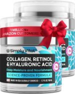 SimplyVital Collagen Retinol Hyaluronic Acid Cream – Anti-Aging Face & Neck Moisturizer, Firming Wrinkle Repair, Hydrating Day & Night Skin Care, Made in USA – 1.7 fl oz - Image 2