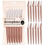 Kitsch Dermaplane Facial Razors for Women & Men – Eyebrow Trimmer, Face Shaver & Exfoliating Dermaplaning Tool for Smooth, Glowing Skin – Terracotta, 12 Pack